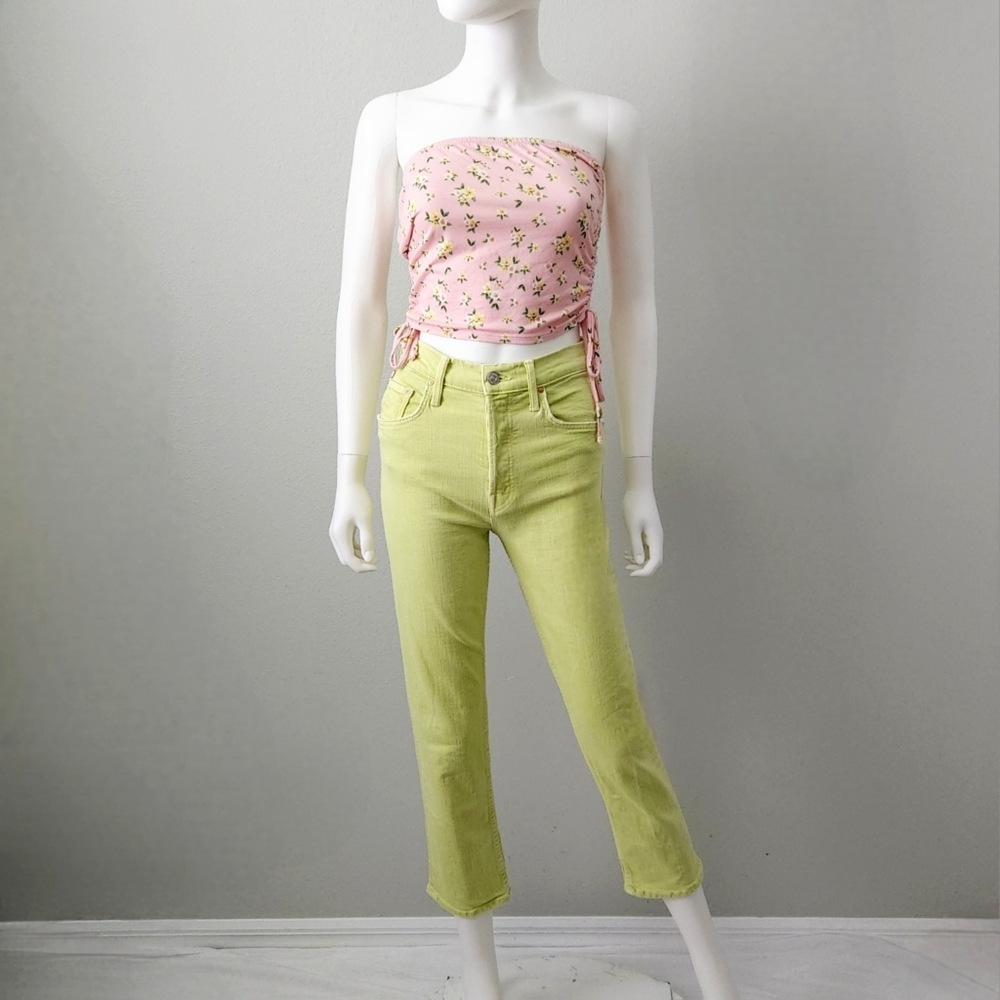 MOTHER The Tomcat Crop Straight High-Rise Jeans In Cirtron, Size 25 - Picture 16 of 16